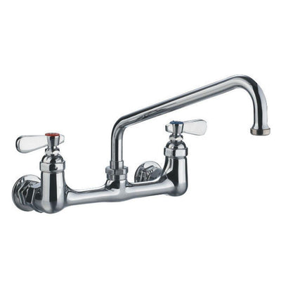 8 in. Widespread 2-Handle Wall-Mount Utility Faucet in Polished Chrome - Super Arbor