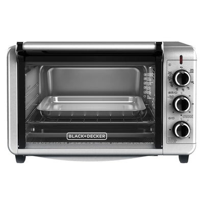 1500 W 6-Slice Stainless Steel Toaster Oven with Built-In Timer - Super Arbor