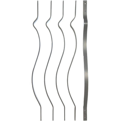 32-1/4 in. x 1 in. Charcoal Fine Textured Aluminum European Deck Railing Baluster (5-Pack) - Super Arbor