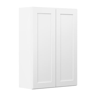 Shaker Ready To Assemble 27 in. W x 42 in. H x 12 in. D Plywood Wall Kitchen Cabinet in Denver White Painted Finish