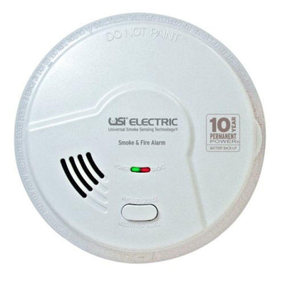 10 Year Sealed Battery Backup, Hardwired, Dual Sensing 2-In-1 Smoke And Fire Detector, Microprocessor Intelligence - Super Arbor