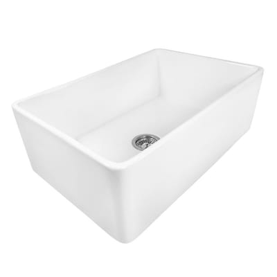 Ruvati Fiamma 33-in x 20-in White Single Bowl Drop-In Apron Front/Farmhouse Residential Kitchen Sink
