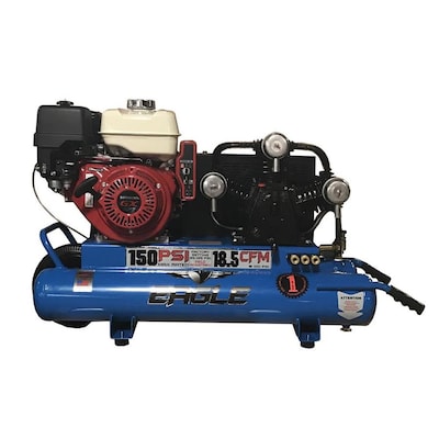 EAGLE 10-Gallon Single Stage Portable Gas Horizontal Air Compressor