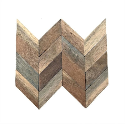 Ekena Millwork Chevron Boat Mosaic Wood 12-in x 12-in Natural Wood Wood Look Wall Tile