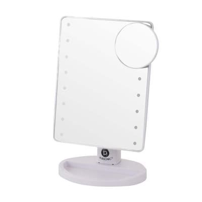 Pursonic Pursonic LED Dimmable Touch Vanity Makeup Mirror with Detachable 5X Mirror in White
