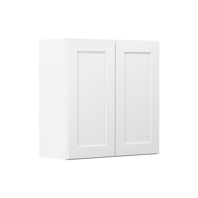 Shaker Ready To Assemble 24 in. W x 30 in. H x 12 in. D Plywood Wall Kitchen Cabinet in Denver White Painted Finish