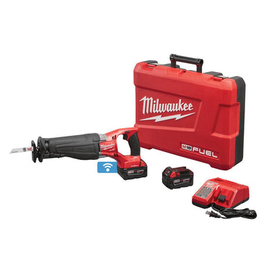 M18 FUEL ONE-KEY 18-Volt Lithium-Ion Brushless Cordless SAWZALL Reciprocating Saw Kit with Two 5.0 Ah Batteries, Case - Super Arbor