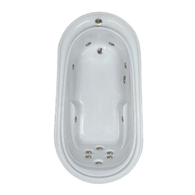 Premier 73 in. Oval Drop-in Whirlpool Bathtub in Biscuit - Super Arbor