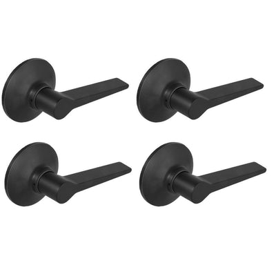 Freedom Matte Black Hall and Closet Door Lever (4-Pack) - Super Arbor