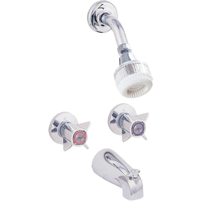 Basic-N-Brass Collection Compression 2-Handle 2-Spray Tub and Shower Faucet Set in Chrome (Valve Included) - Super Arbor