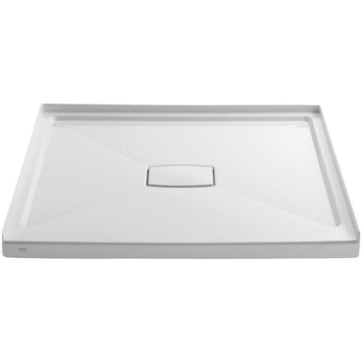 Archer 48 in. x 48 in. Single Threshold Shower Base with Center Drain and Removable Drain Cover in White - Super Arbor