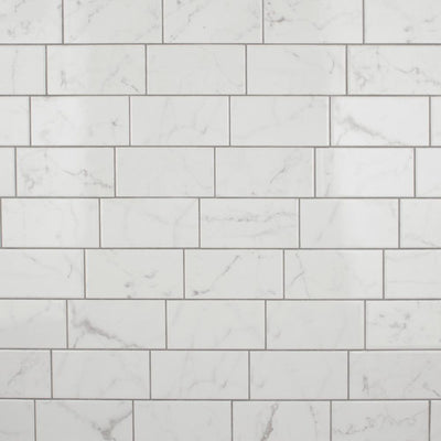 Merola Tile Classico Carrara Glossy 3 in. x 6 in. Ceramic Subway Wall Tile (6.03 sq. ft. / case) - Super Arbor