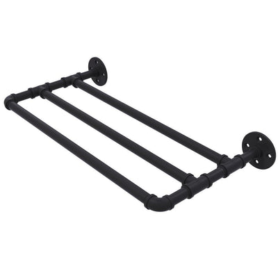 Pipeline Collection 24 in. Wall Mounted Towel Shelf in Matte Black - Super Arbor