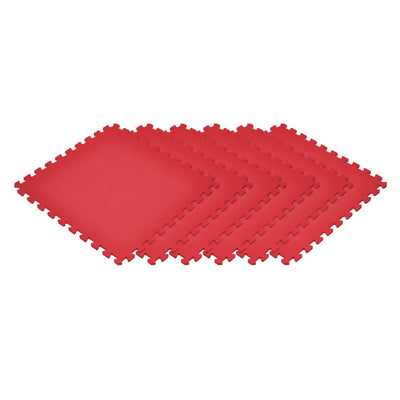 Norsk Red 24 in. x 24 in. x 0.47 in. Foam Interlocking Floor Mat (6-Pack)