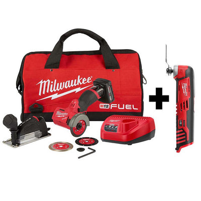 M12 FUEL 12-Volt 3 in. Lithium-Ion Brushless Cordless Cut Off Saw Kit with M12 Oscillating Multi-Tool - Super Arbor