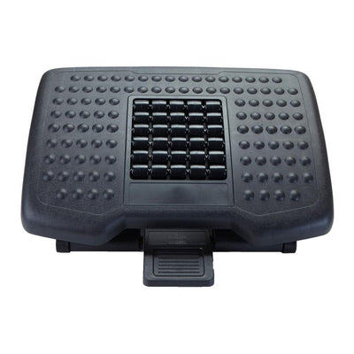 Black Adjustable Height Ergonomic Foot Rest with Massage Rollers - Super Arbor