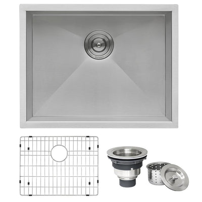 23 in. Undermount 16-Gauge Stainless Steel Single Bowl Kitchen Sink - Super Arbor