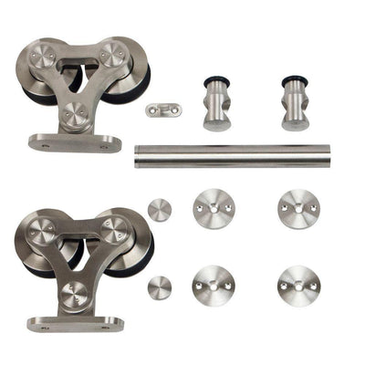 Stainless Steel Top Mount Dual Wheel Rolling Door Hardware for Wood Doors - Super Arbor