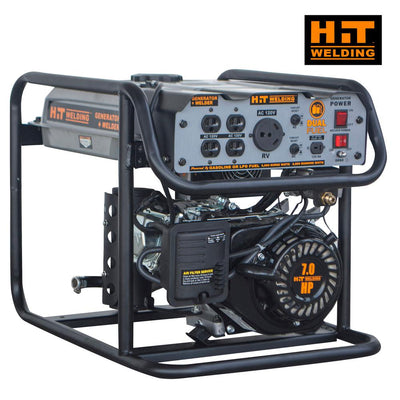 HIT Welding 4,000/3,500-Watt Dual Fuel Powered Portable Generator with Stick Welder (TIG Ready) - Super Arbor