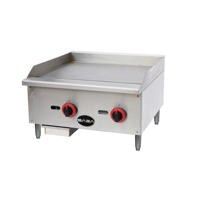 24 in. Commercial Griddle Gas Cooktop in Stainless Steel with 2 Burners - Super Arbor