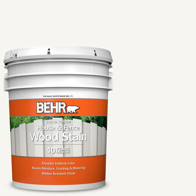 BEHR 5 gal. #SC-210 Ultra Pure White Solid Color House and Fence Exterior Wood Stain - Super Arbor