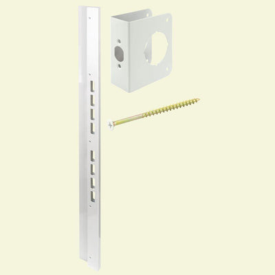 Mega-Jamb Reinforcing Kit for 2-3/8 in. Backset, For 1-3/4 in. Doors, Steel, White - Super Arbor