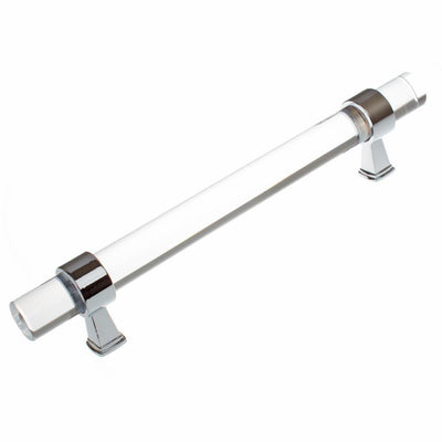 5 in. Center-to-Center Clear Acrylic Cabinet Drawer Pull with Polished Chrome Bases (10-Pack) - Super Arbor