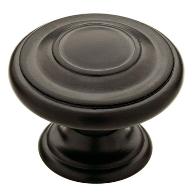 Harmon 1-3/8 in. (35mm) Matte Black Round Cabinet Knob - Super Arbor