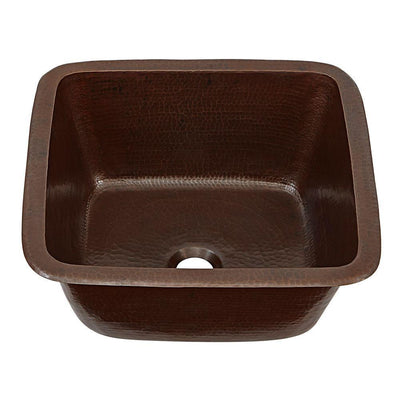 Greco Dual Mount Copper 15 in. Single Bowl Bar/Prep Kitchen Sink in Aged Copper - Super Arbor