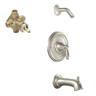 Brantford Single-Handle 1-Spray Posi-Temp Tub and Shower Faucet Trim Kit in Brushed Nickel (Valve Included) - Super Arbor