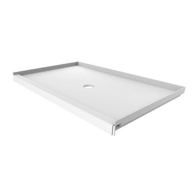 36 in. x 60 in. Single Threshold Shower Base with Center Drain in White - Super Arbor