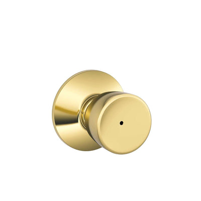 Schlage Bell Bright Brass Privacy Lockset ANSI Grade 2 1-3/4 in.