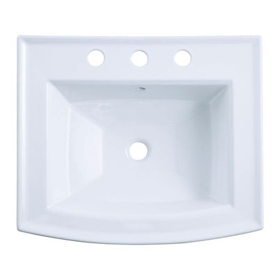KOHLER Archer 20-7/16 in. Vitreous China Pedestal Sink Basin in White with Overflow Drain - Super Arbor