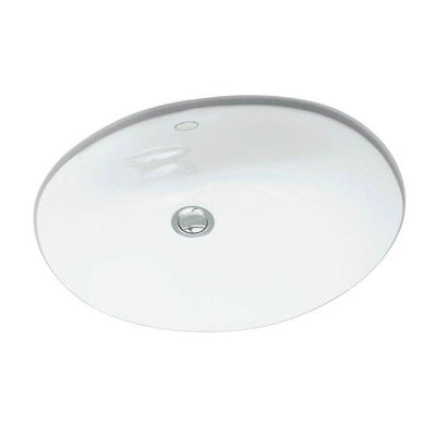 KOHLER Caxton Vitreous China Undermount Bathroom Sink in White with Overflow Drain - Super Arbor