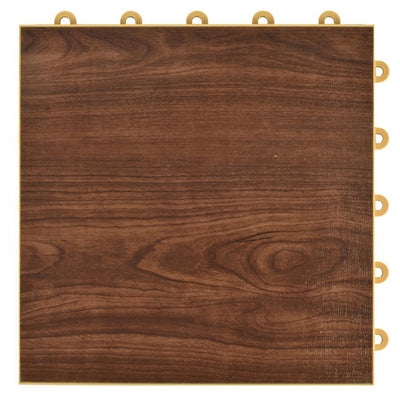 Greatmats Click Tile 12-1/8 in. x 12-1/8 in. Walnut Interlocking Basement Plastic and Vinyl Floor Tile (24-Pack) (24.5 sq. ft.)