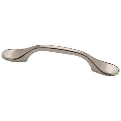 Modern 3 in. (76 mm) Center-to-Center Satin Nickel Spoon Foot Drawer Pull - Super Arbor