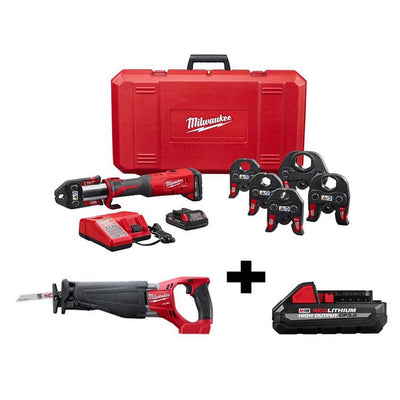 M18 18-Volt Lithium-Ion Brushless Cordless Force Logic Press Tool Kit with Free M18 Fuel Sawzall and Battery - Super Arbor