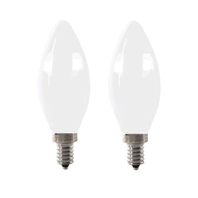 Feit Electric 60-Watt Equivalent B10 Candelabra Dimmable Filament CEC Frosted Glass Chandelier LED Light Bulb, Daylight (2-Pack) - Super Arbor