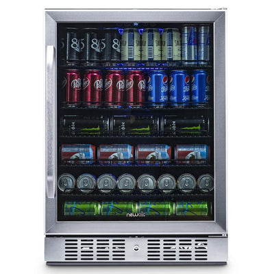 24 in. 177 (12 oz) Can Built-In Beverage Cooler Fridge w/ Precision Temp. Controls, Adjustable Shelves - Stainless Steel - Super Arbor