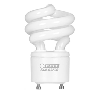 60-Watt Equivalent T3 Spiral Non-Dimmable GU24 Base Compact Fluorescent CFL Light Bulb, Cool White 4100K - Super Arbor