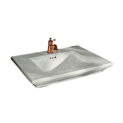 KOHLER Memoirs 30 in. Ceramic Countertop Sink Basin in White with Overflow Drain - Super Arbor