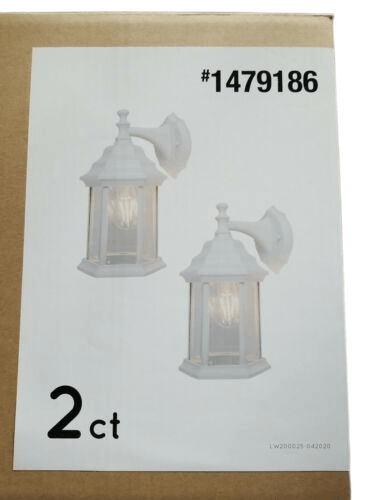 Project Source 11.81-in H White Medium Base (E-26) Outdoor Wall Light - Super Arbor