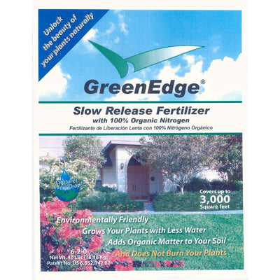 GreenEdge 40 lb. 6-2-0 Slow Release Organic Fertilizer -Lawn and Garden Fertilizer. Covers 3200 sq. ft. - Super Arbor