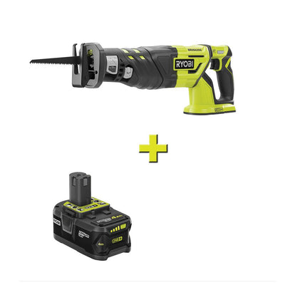18-Volt ONE+ Cordless Brushless Reciprocating Saw with 4.0 Ah Lithium-Ion Battery - Super Arbor