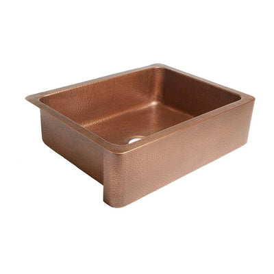 Courbet Farmhouse/Apron-Front Handmade Pure Solid Copper 30 in. Single Bowl Kitchen Sink in Antique Copper - Super Arbor