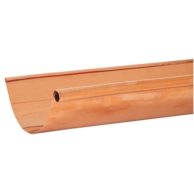 5 in. x 10 ft. Half-Round Copper Single Bead Gutter