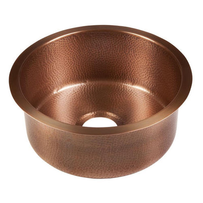 Ducreux Dual Mount Solid Copper 17 in. Single Bowl Prep or Bar Sink in Antique Copper - Super Arbor