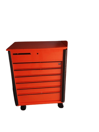 U.S. GENERAL 34 in. x 23 in., 6-Drawer, Full-Bank Service Cart, Orange - Super Arbor