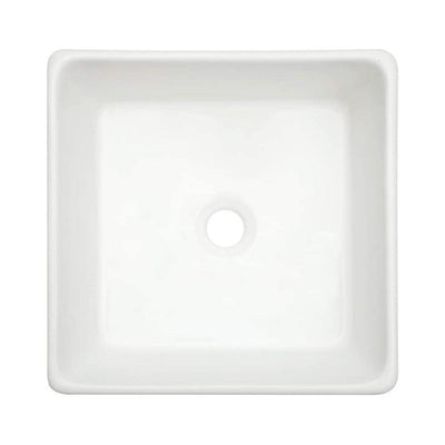 15 in. x 15 in. Square Above Counter Ceramic Bathroom Vessel Sink Porcelain in White - Super Arbor