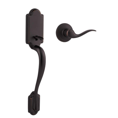 Arlington Venetian Bronze Handle Only without Deadbolt with Tustin Left-Handed Door Lever - Super Arbor